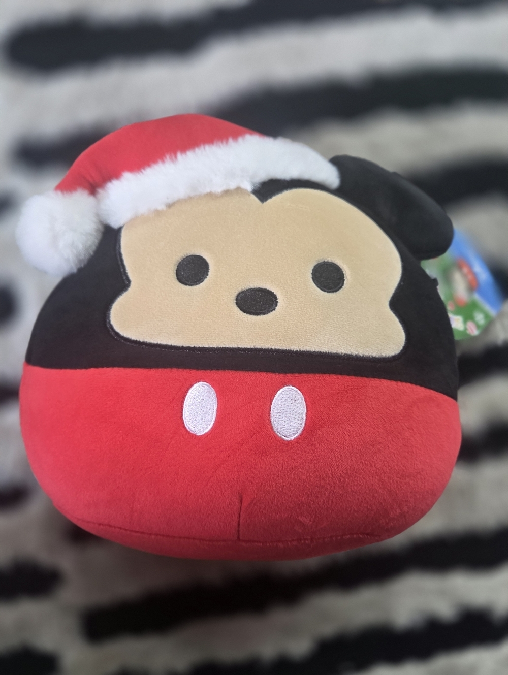 Disney Mickey Mouse Squishmallow Tag - Red, Black, Cream, Green